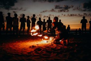 Sunset viewing parties gather neighbors outdoors