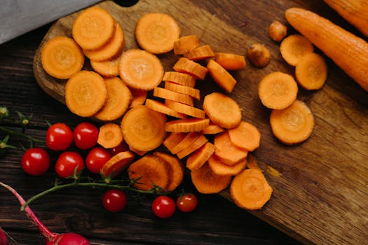 Carrots sliced for healthy snacks at work