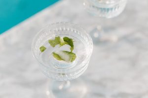 Mint leaves freshen up iced tea pitchers