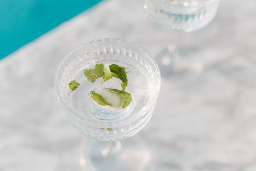 Mint leaves freshen up iced tea pitchers